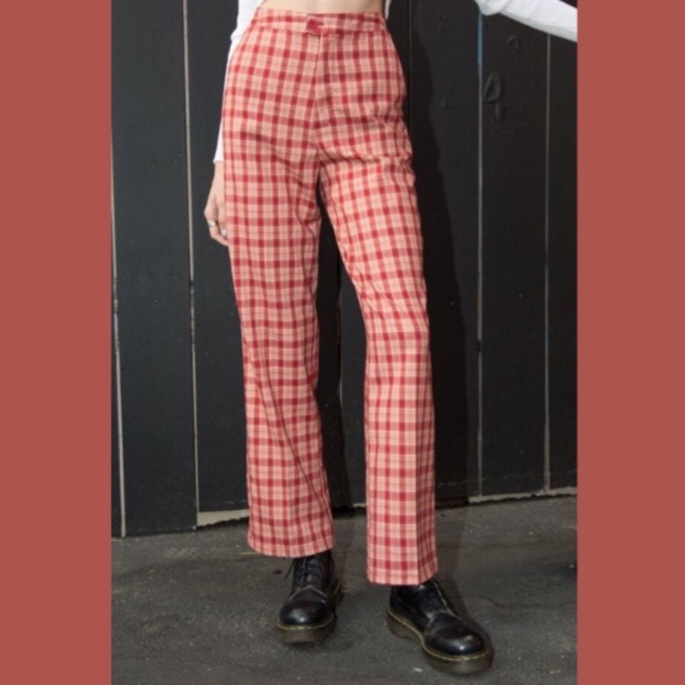 Randy Melville Tilden plaid red pants